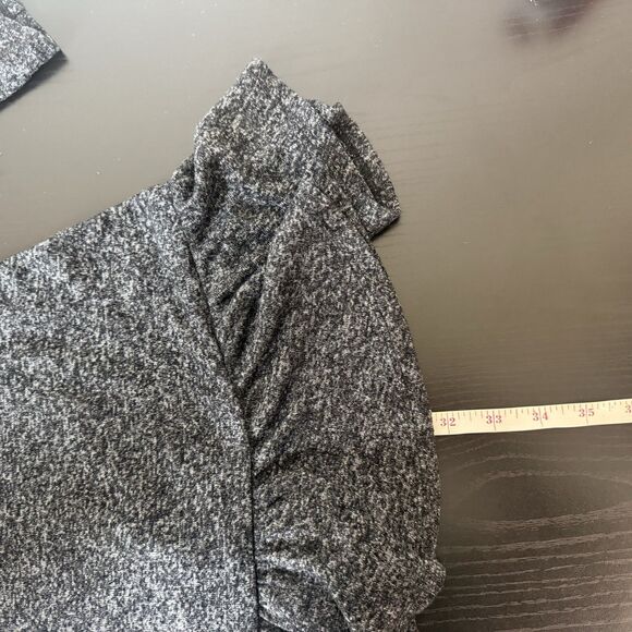 Express Factory XS Charcoal Long Sleeve Ruffle Sweater Shirt Dress Goth Academia - Picture 12 of 13